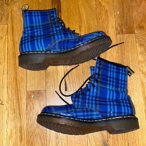 Blue Plaid Dr Martens